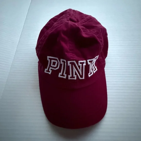 NEW PINK VICTORIA’S SECRET BURGUNDY BASEBALL CAP, MAROON SIGNATURE LOGO HAT NWT - Picture 10 of 12
